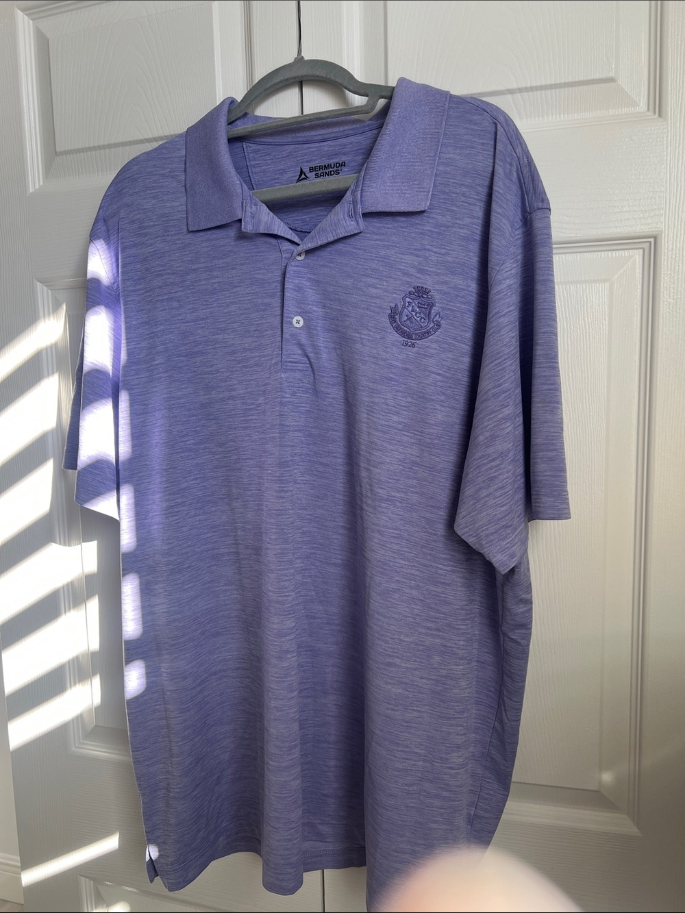 Men’s Heather Lavender Polo Shirt with Crest